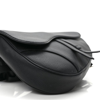 Christian Dior Grained Calfskin Mens Saddle Pouch Black 7 of 9