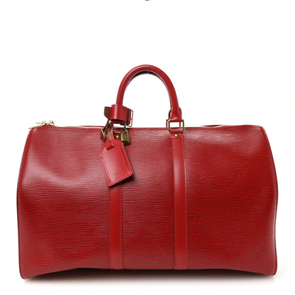 Louis Vuitton Epi Keepall 45 Castillan Red 1 of 14