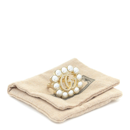 Gucci Pearl Double G Ring M Gold 6 of 6