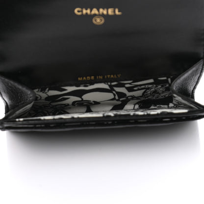 Chanel Lambskin Quilted Flap Card Holder Wallet Black 5 of 8