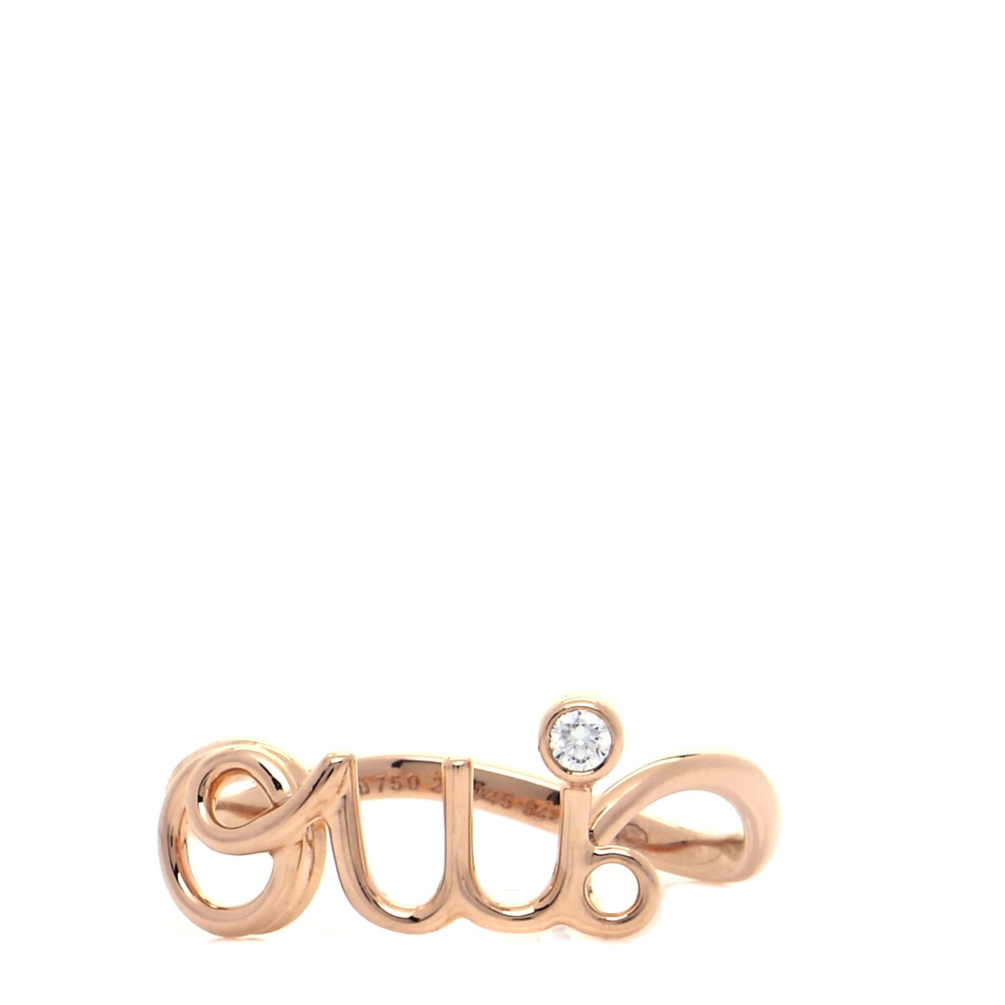 18K Rose Gold Diamond Oui Ring 54 7