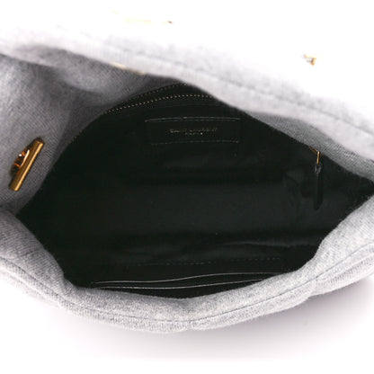 Saint Laurent Jersey Quilted Toy Loulou Puffer Monogram Chain Satchel Grey Cloud 4 of 9