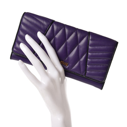 Miu Miu Nappa Matelasse Biker Flap Wallet Viola 2 of 10