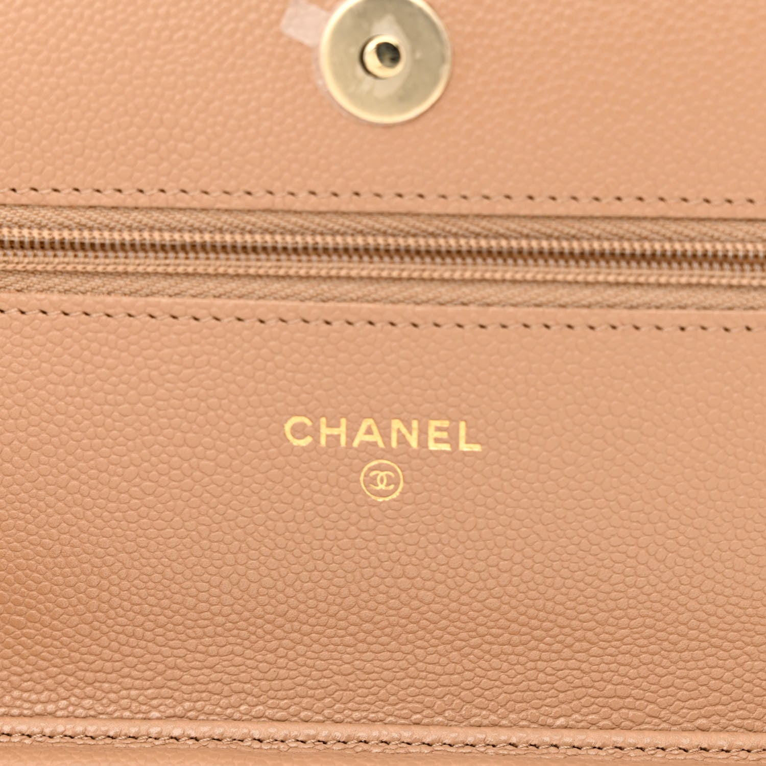 Chanel Caviar Quilted Wallet on Chain WOC Dark Beige 6 of 13