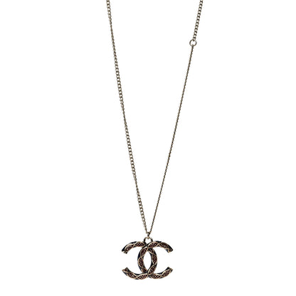 Chanel Enamel Twisted CC Pendant Necklace Gold Red 1 of 5
