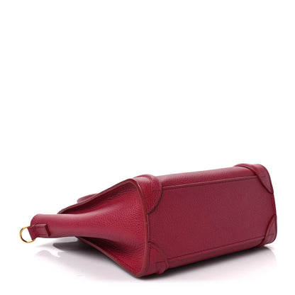 Celine Drummed Calfskin Nano Luggage Plum 4 of 9