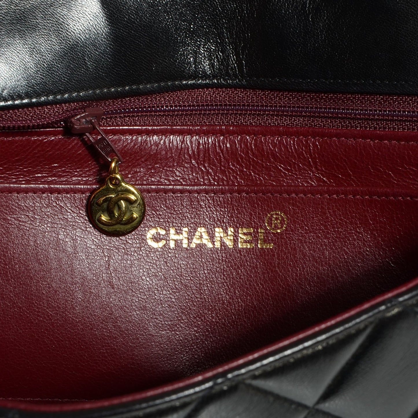 Lambskin Quilted Small Single Flap Black