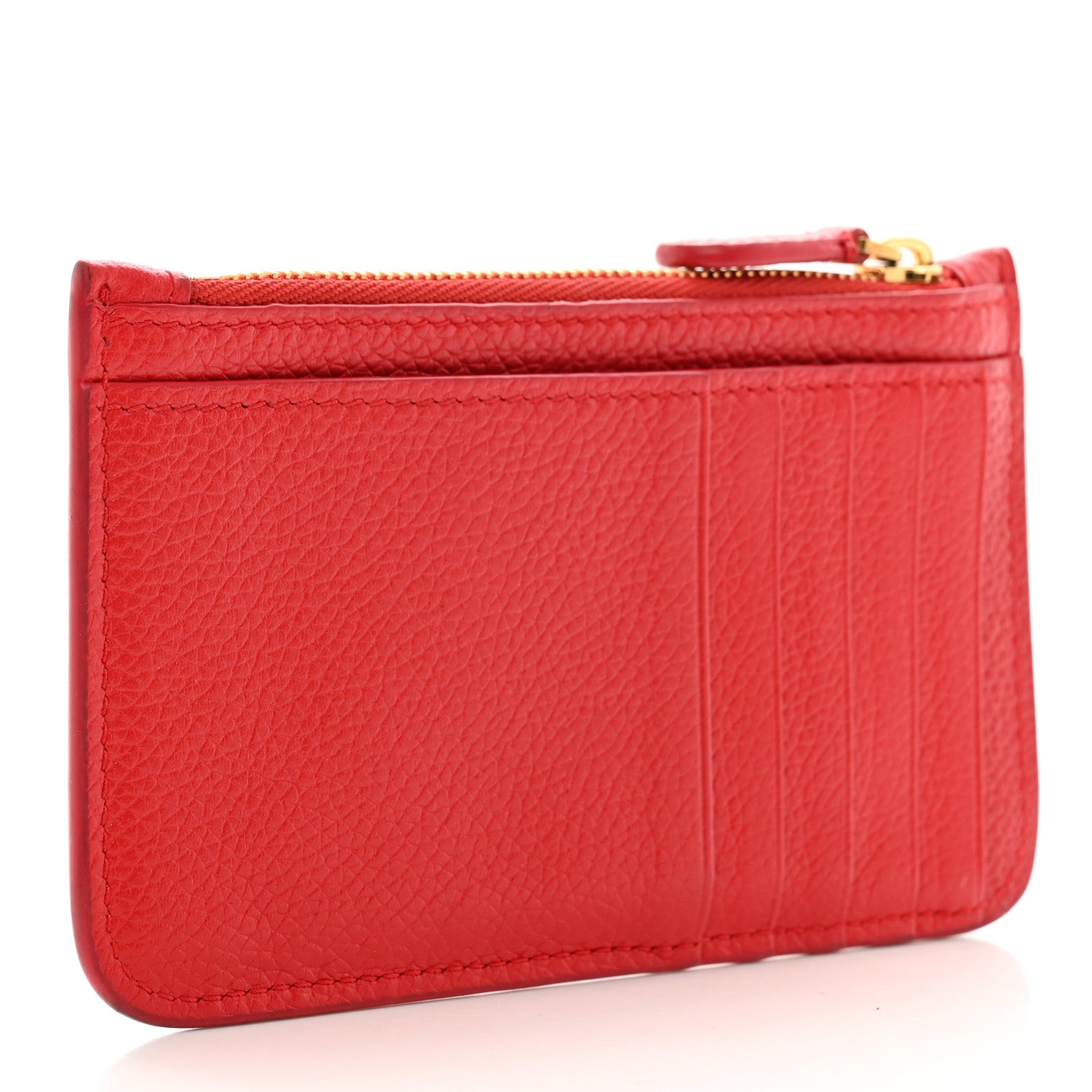 Balenciaga Grained Calfskin Logo Large Cash Long Coin Card Holder Bright Red Black 3 of 7