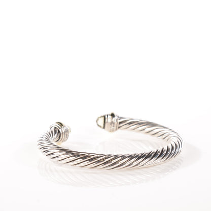 David Yurman Sterling Silver 14K Yellow Gold Prasiolite 7mm Cable Classics Bracelet 3 of 5