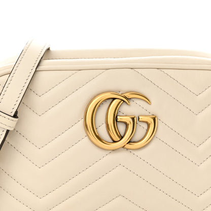 Gucci Calfskin Matelasse Small GG Marmont Chain Shoulder Bag White 7 of 15