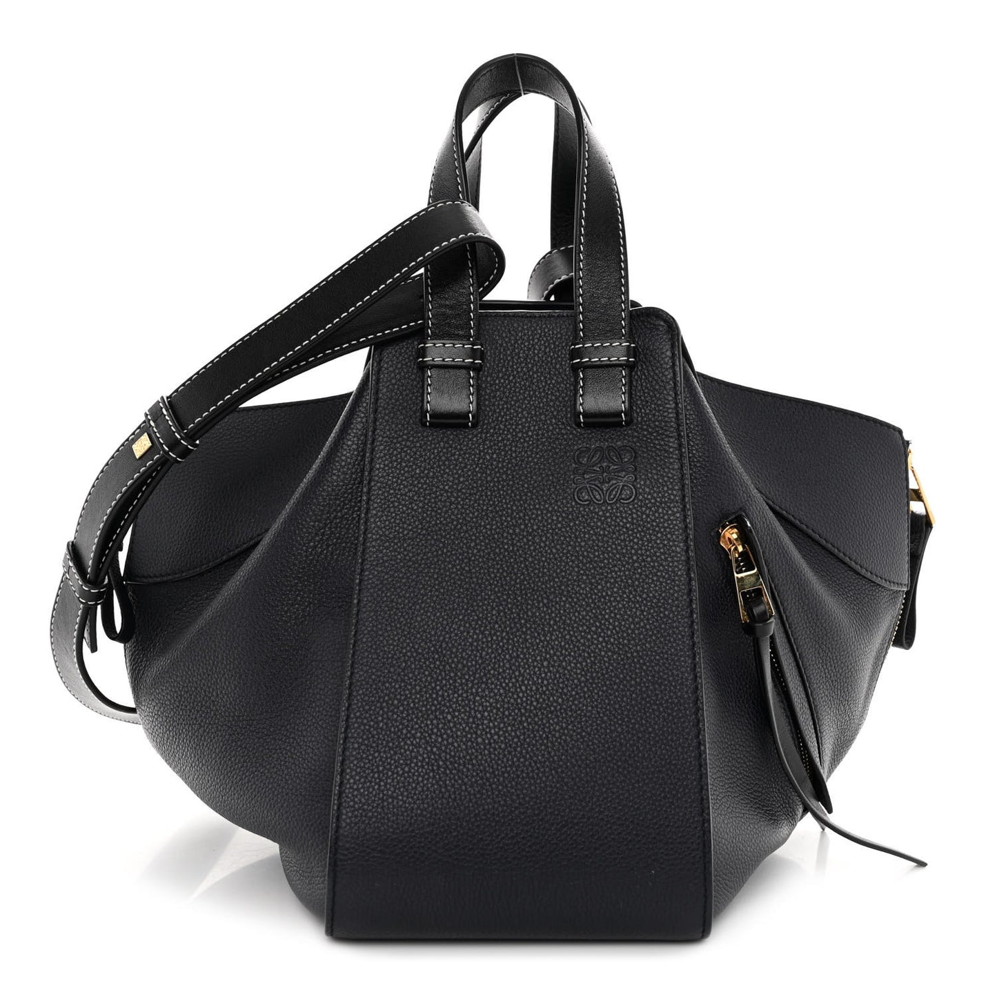 Calfskin Small Hammock Shoulder Bag Midnight Blue Black