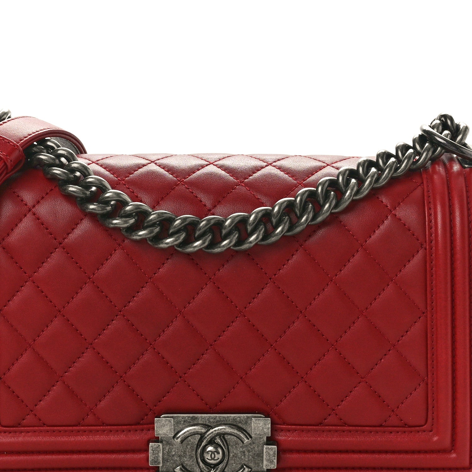 Chanel Lambskin Quilted Medium Boy Flap Red 8 of 10