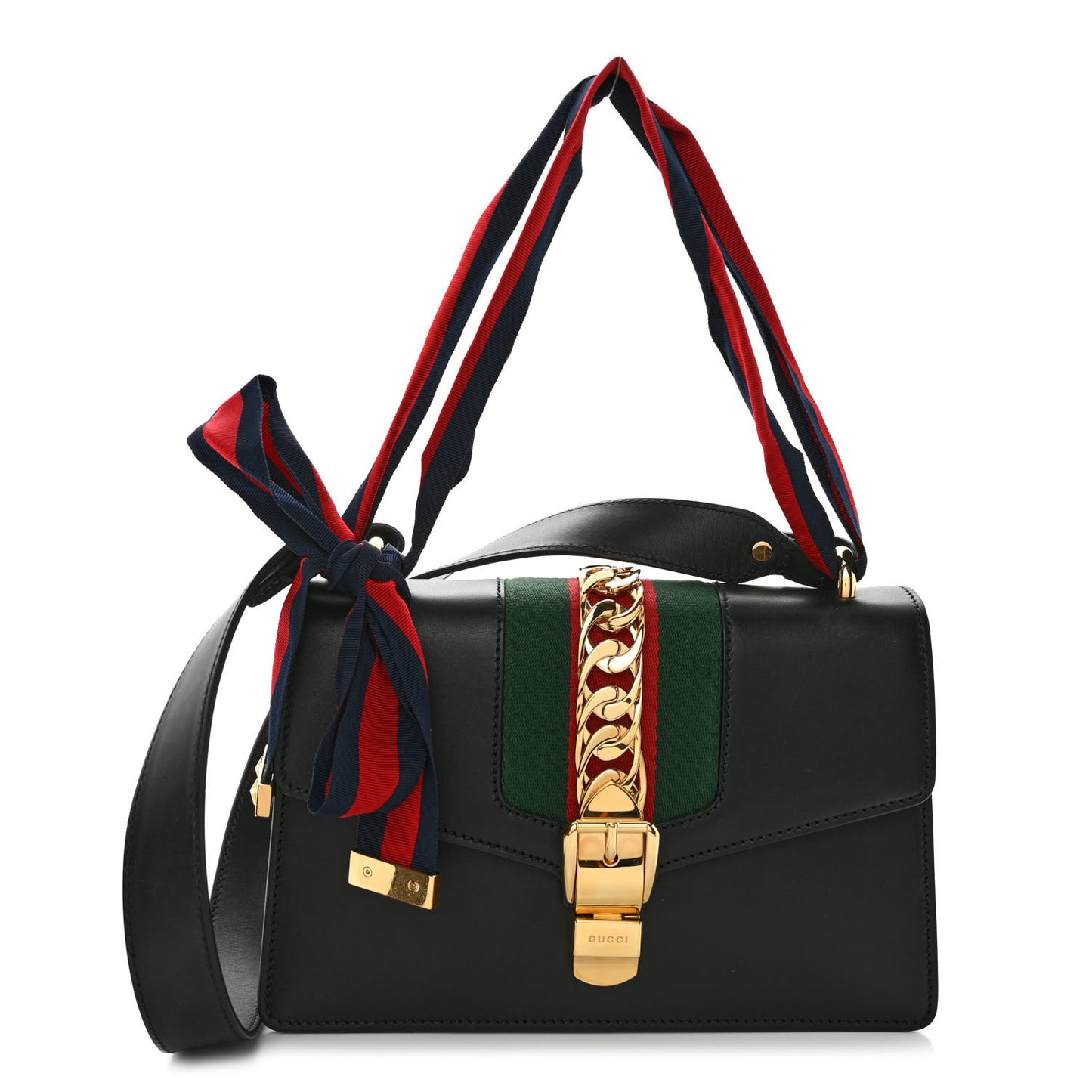 Calfskin Small Sylvie Shoulder Bag Black