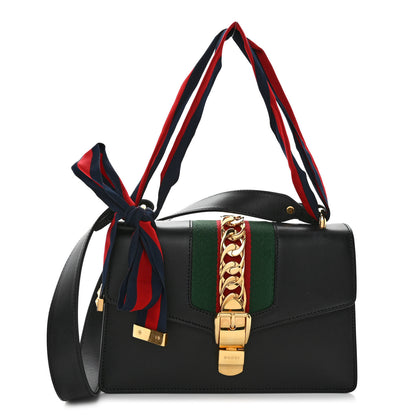 Gucci Calfskin Small Sylvie Shoulder Bag Black 1 of 10