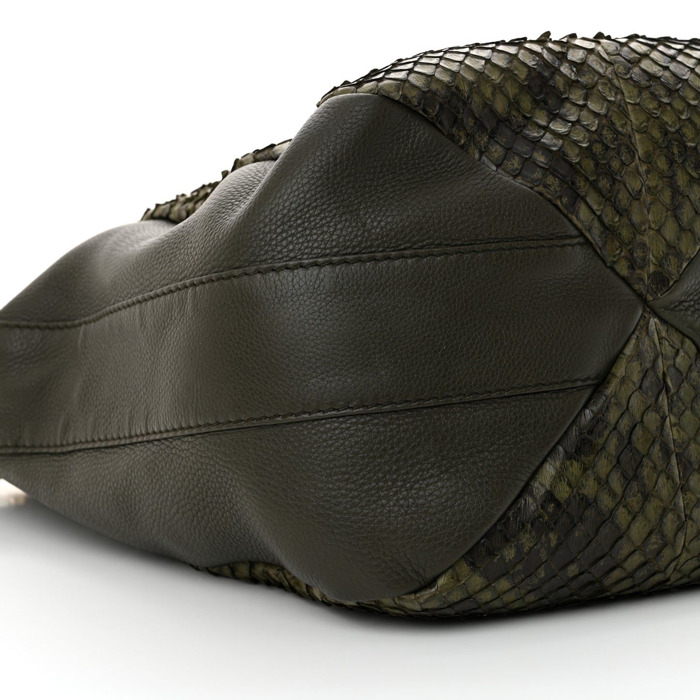 Snakeskin Greenwich Shoulder Bag Green