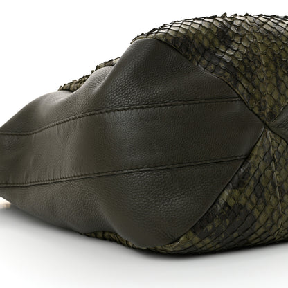 Gucci Snakeskin Greenwich Shoulder Bag Green 9 of 10