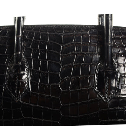 Hermes Matte Porosus Crocodile Birkin 35 Black 27 of 30