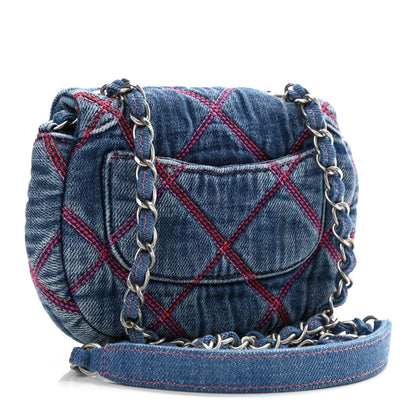 Chanel Denim Quilted Mini Coco Beach Messenger Bag Blue 2 of 11