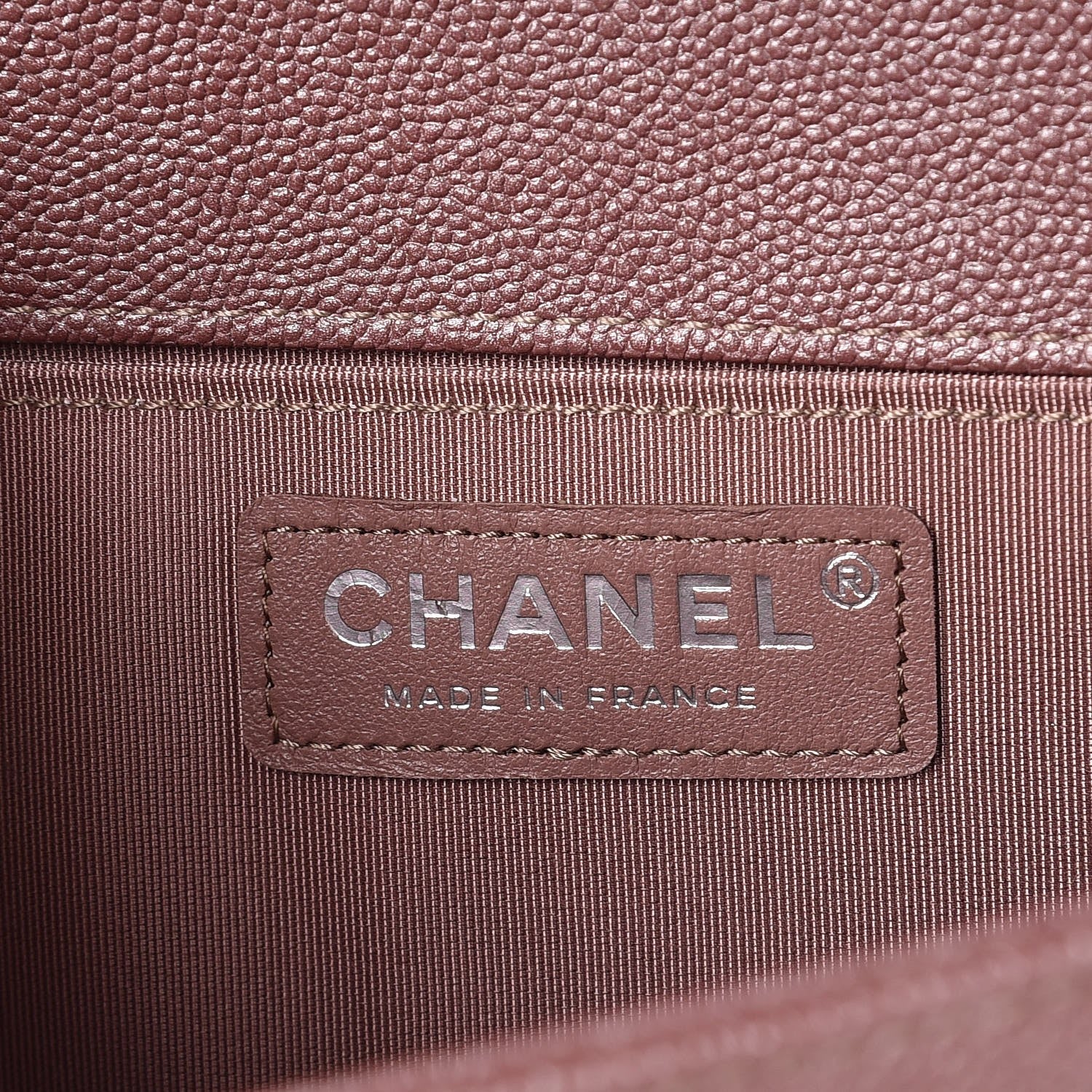 Chanel Metallic Caviar Chevron Quilted Medium Boy Flap Dark Pink 6 of 8