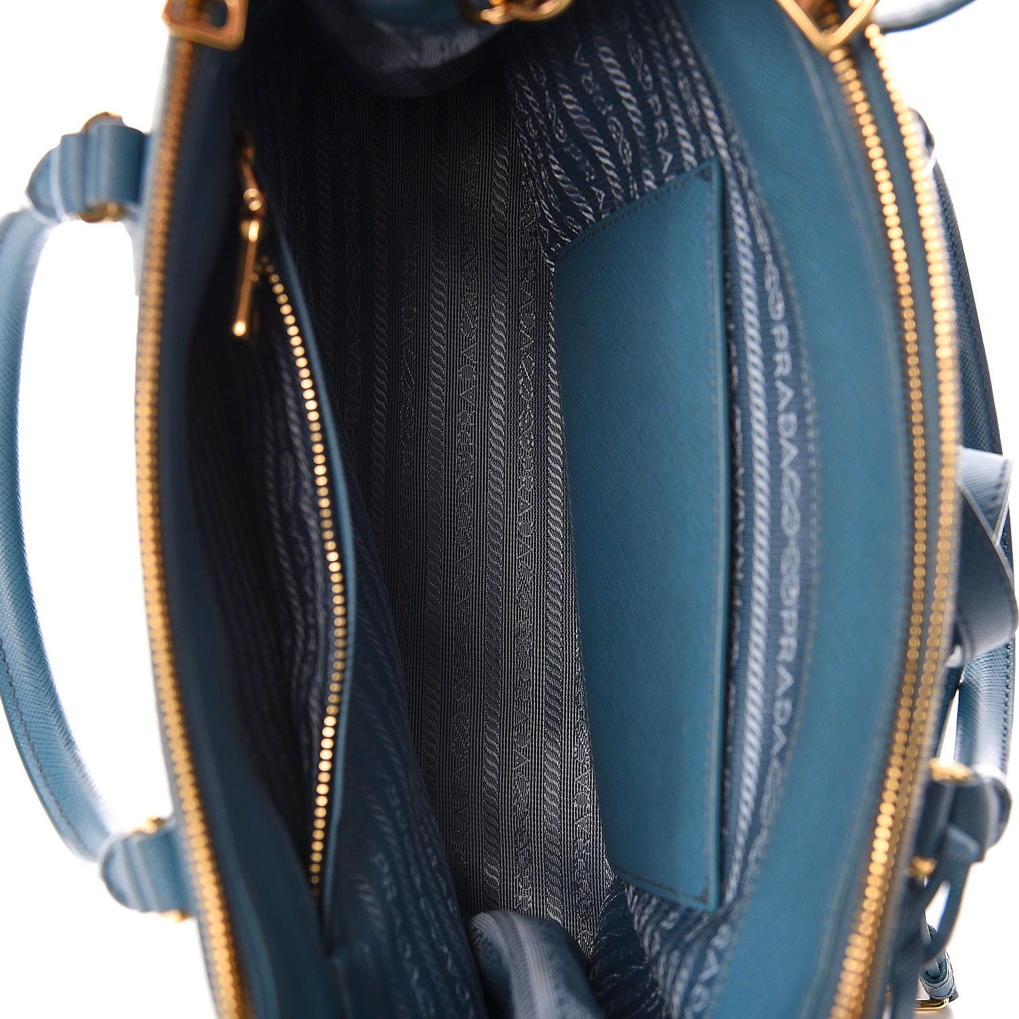 Saffiano Galleria Small Double Zip Tote Turchese