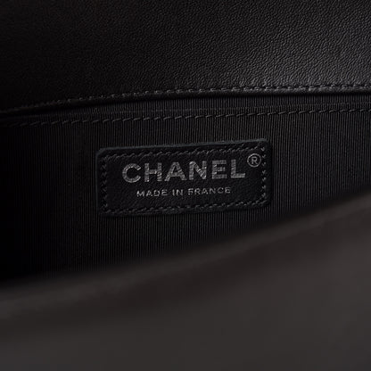 Chanel Lambskin Pleated Medium Boy Flap Black 6 of 8
