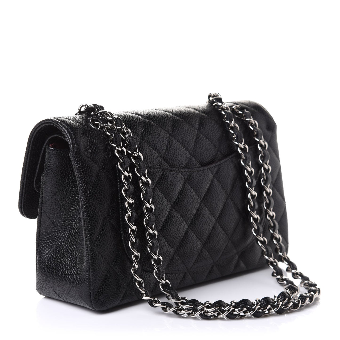Caviar Quilted Small Double Flap Black