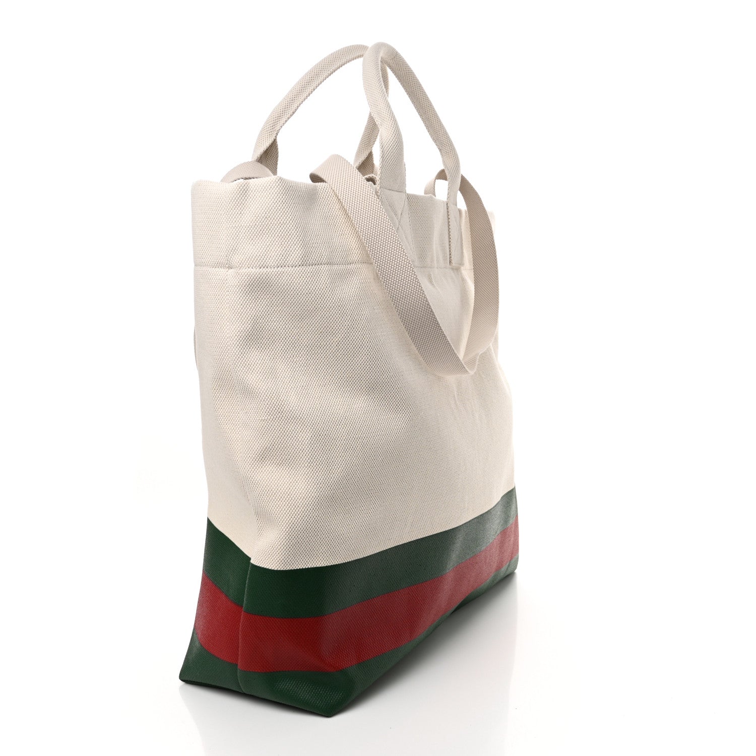 Gucci Canvas Logo Embossed Ophidia Tote Beige 3 of 10