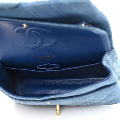 Chanel Denim Quilted Medium Double Flap Blue 5 of 10