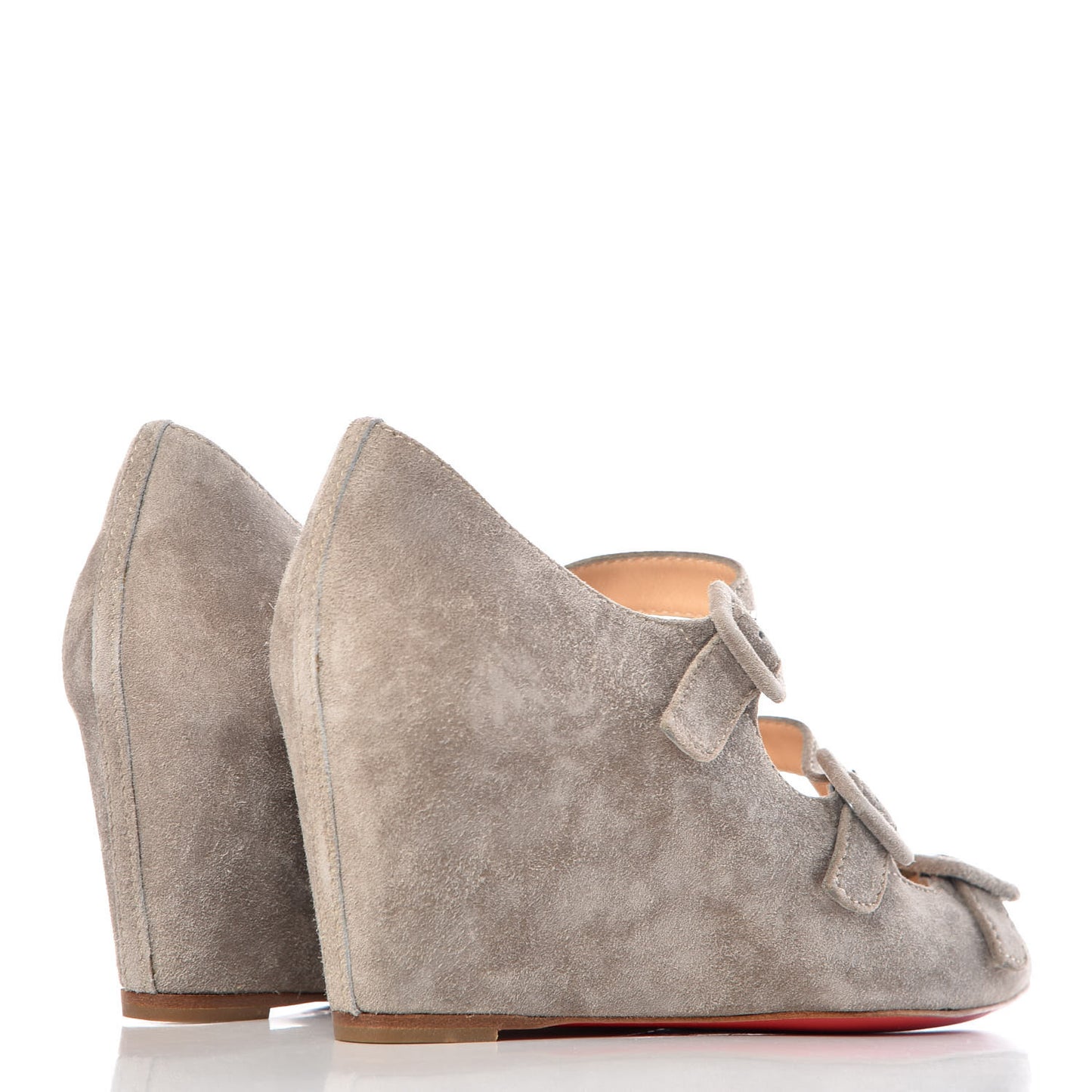 Veau Velours Janice 70 Open Toe Wedges 35 Elefante