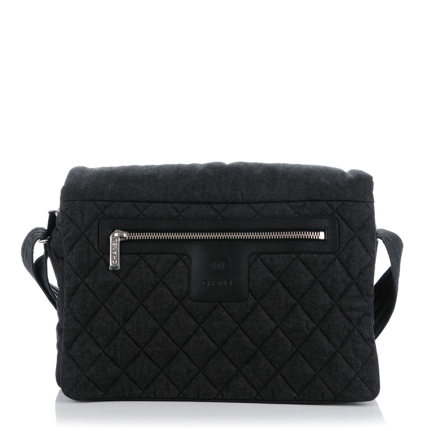 Denim Quilted Coco Cocoon Messenger Black