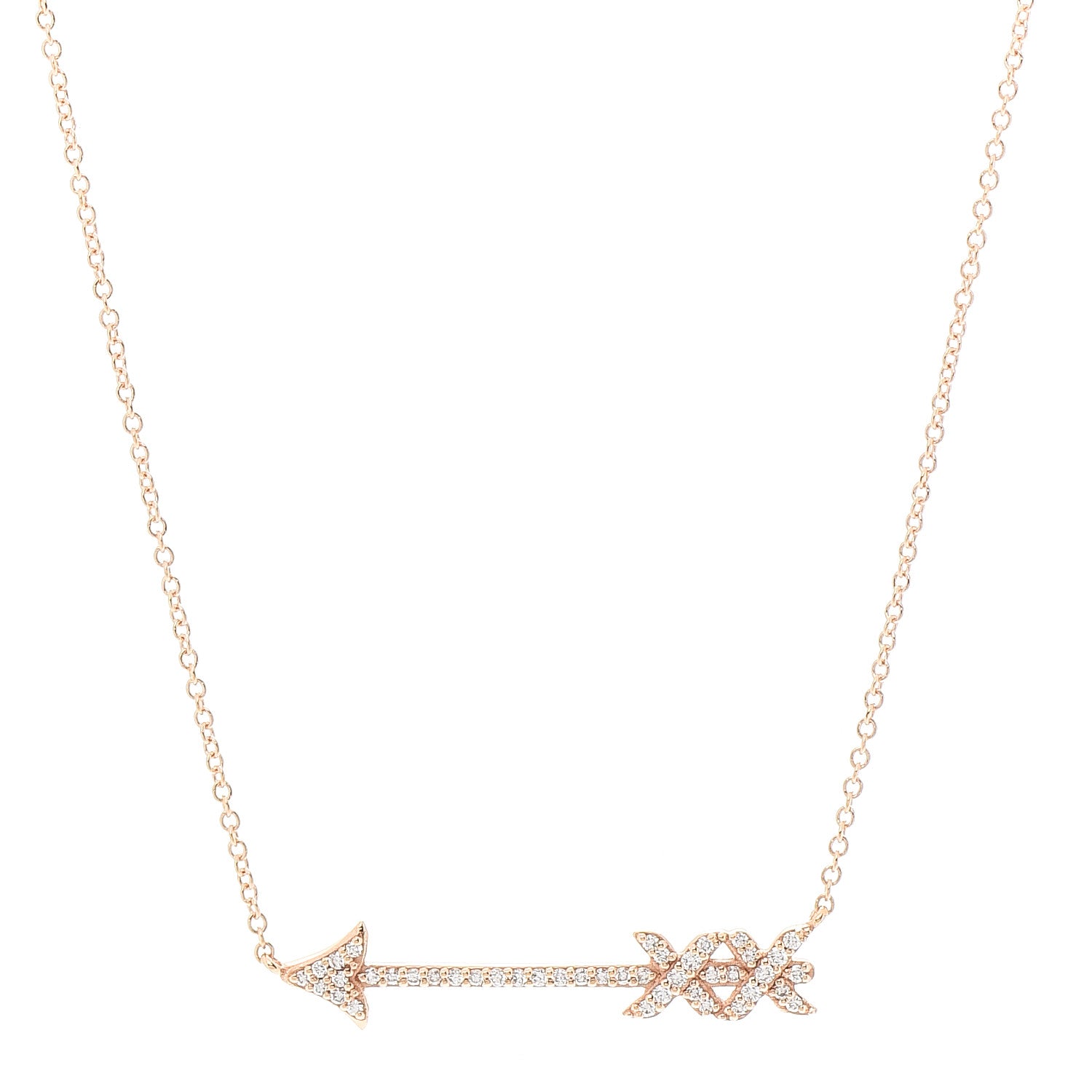 Tiffany 18K Rose Gold Diamond Paloma's Graffiti Arrow Pendant Necklace 4 of 7