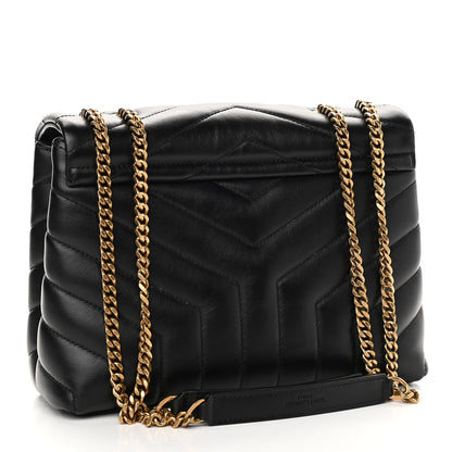 Saint Laurent Calfskin Y Quilted Monogram Small Loulou Chain Satchel Black 3 of 13
