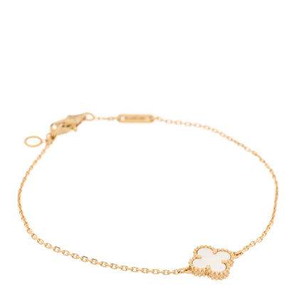 Van Cleef & Arpels VAN CLEEF & ARPELS 18K Yellow Gold Mother of Pearl Sweet Alhambra Bracelet 1 of 6