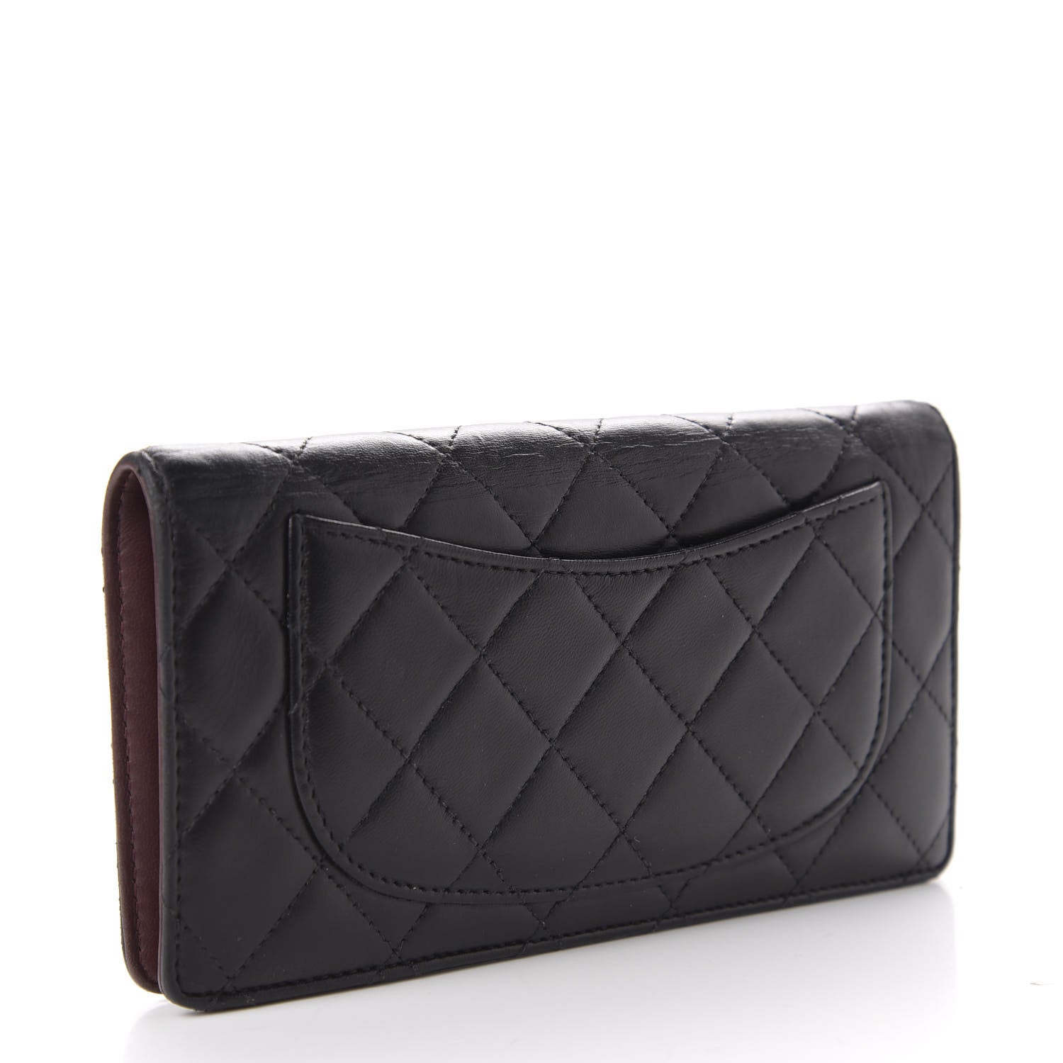 Chanel Lambskin Quilted Yen Wallet Black 3 of 8