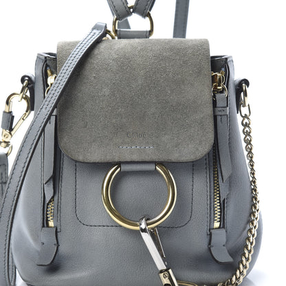 Chloe Suede Calfskin Mini Faye Backpack Cloudy Blue 7 of 11