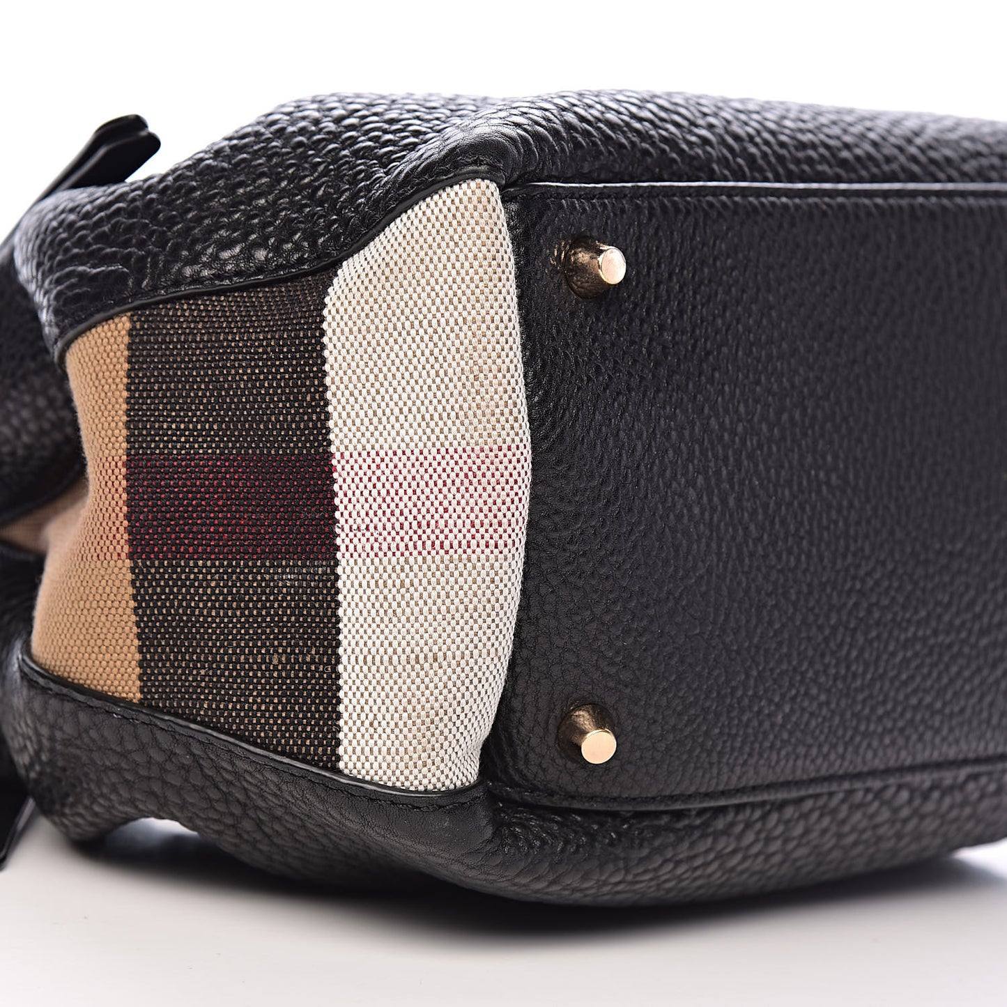 Grainy Calfskin House Check Small Maidstone Black