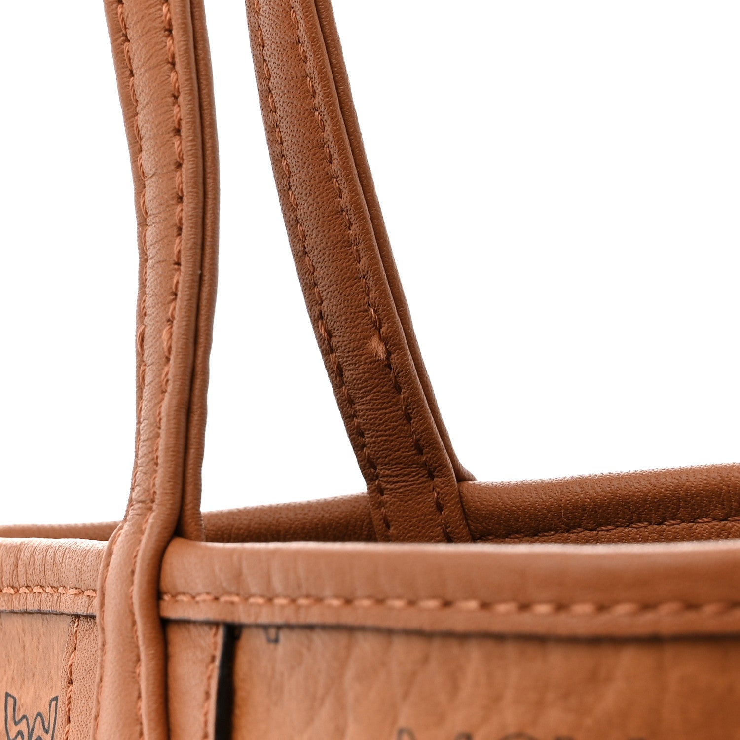 MCM Visetos Mini Liz Reversible Shopper Tote Cognac 10 of 11
