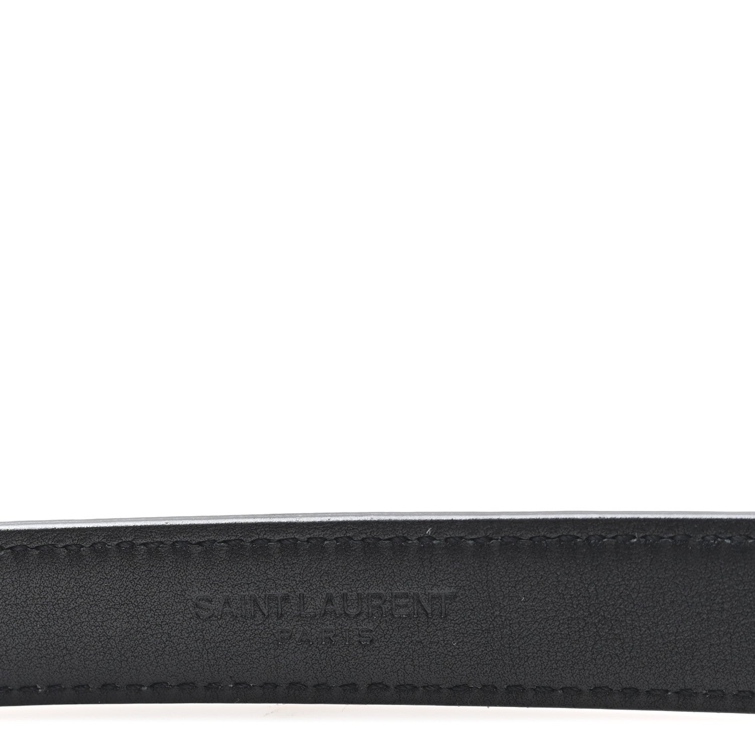 Saint Laurent Calfskin Monogram Cassandre Thin Square Buckle Belt 70 28 Black 3 of 6