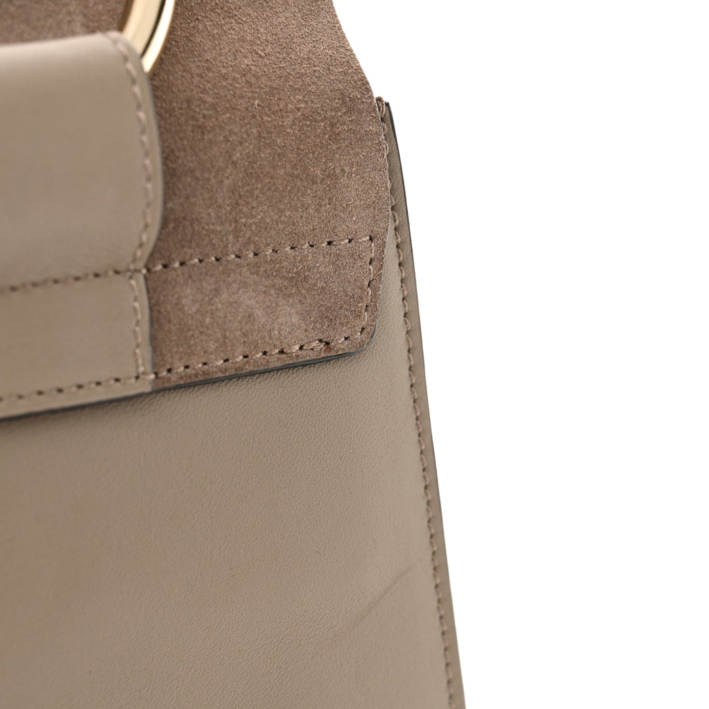 Suede Calfskin Mini Faye Bracelet Bag Motty Grey