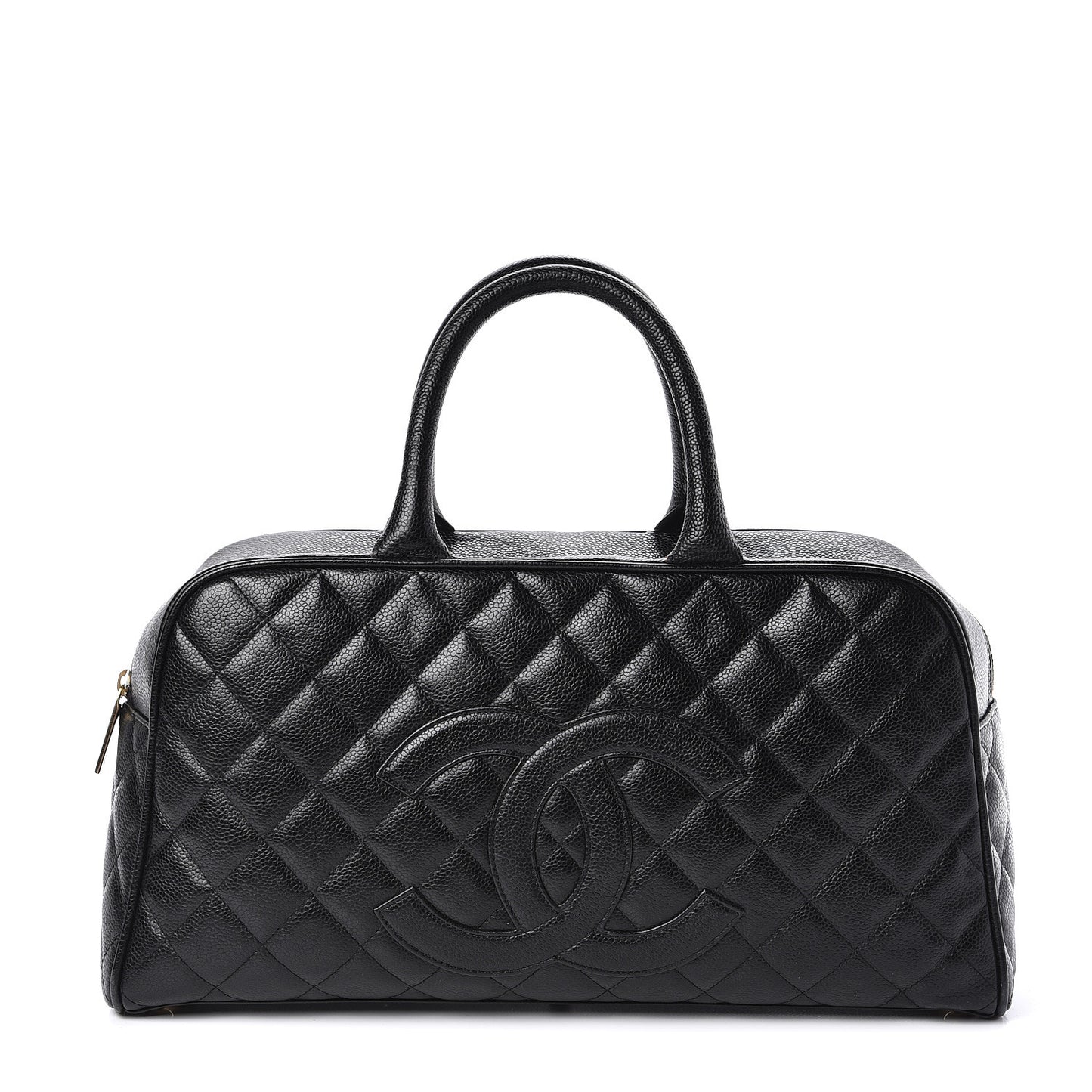 Caviar Quilted Large Bowler Black