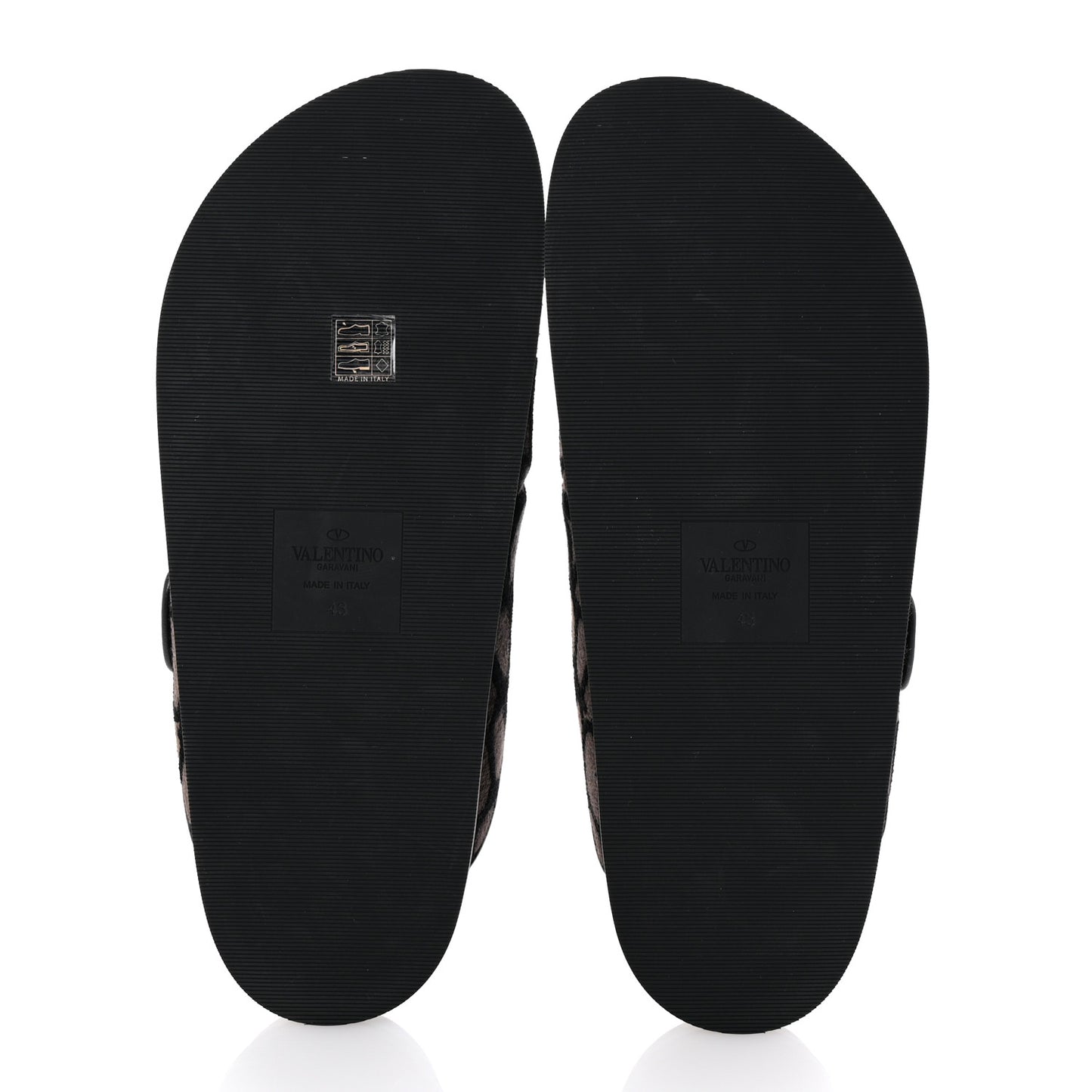 Toile Iconographe Vlogo Mens Double Strap Slide Sandals 43 Fondant Black