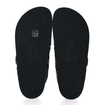 Valentino Garavani Toile Iconographe Vlogo Mens Double Strap Slide Sandals 43 Fondant Black 6 of 10
