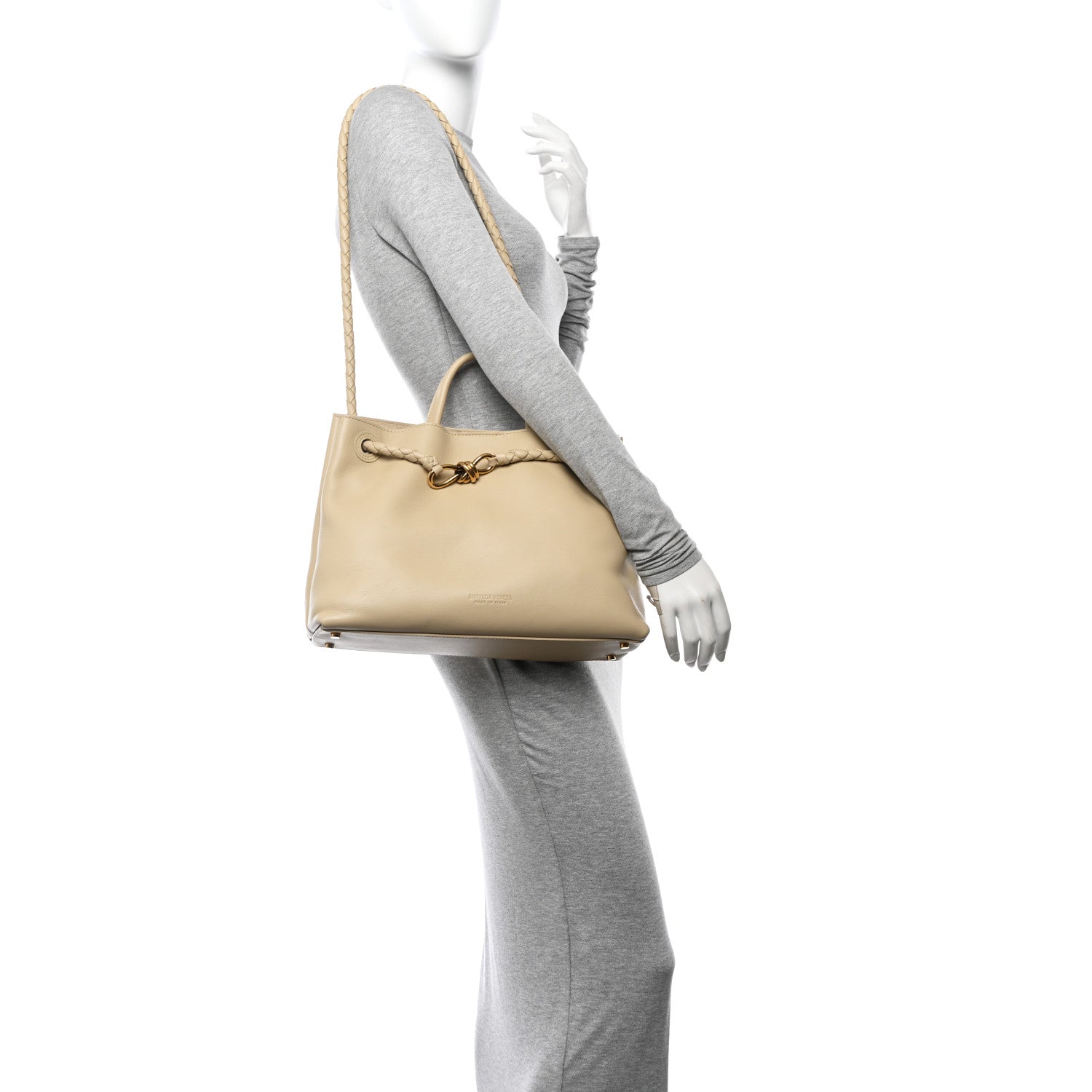 Bottega Veneta Silky Calfskin Medium Andiamo Shoulder Bag Butterscotch 2 of 10