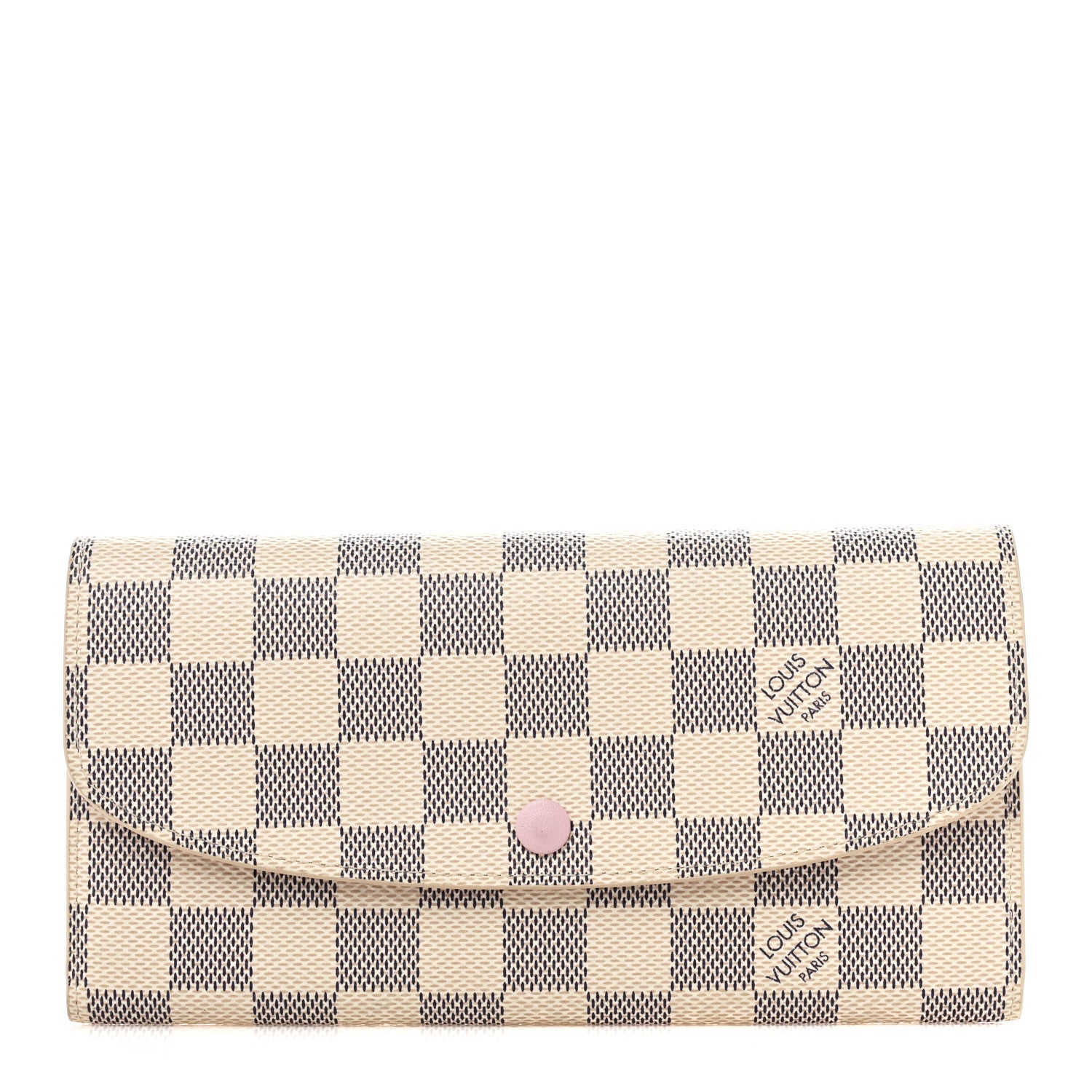 Louis Vuitton Damier Azur Emilie Wallet Rose Ballerine 1 of 9