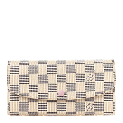 Louis Vuitton Damier Azur Emilie Wallet Rose Ballerine 1 of 9