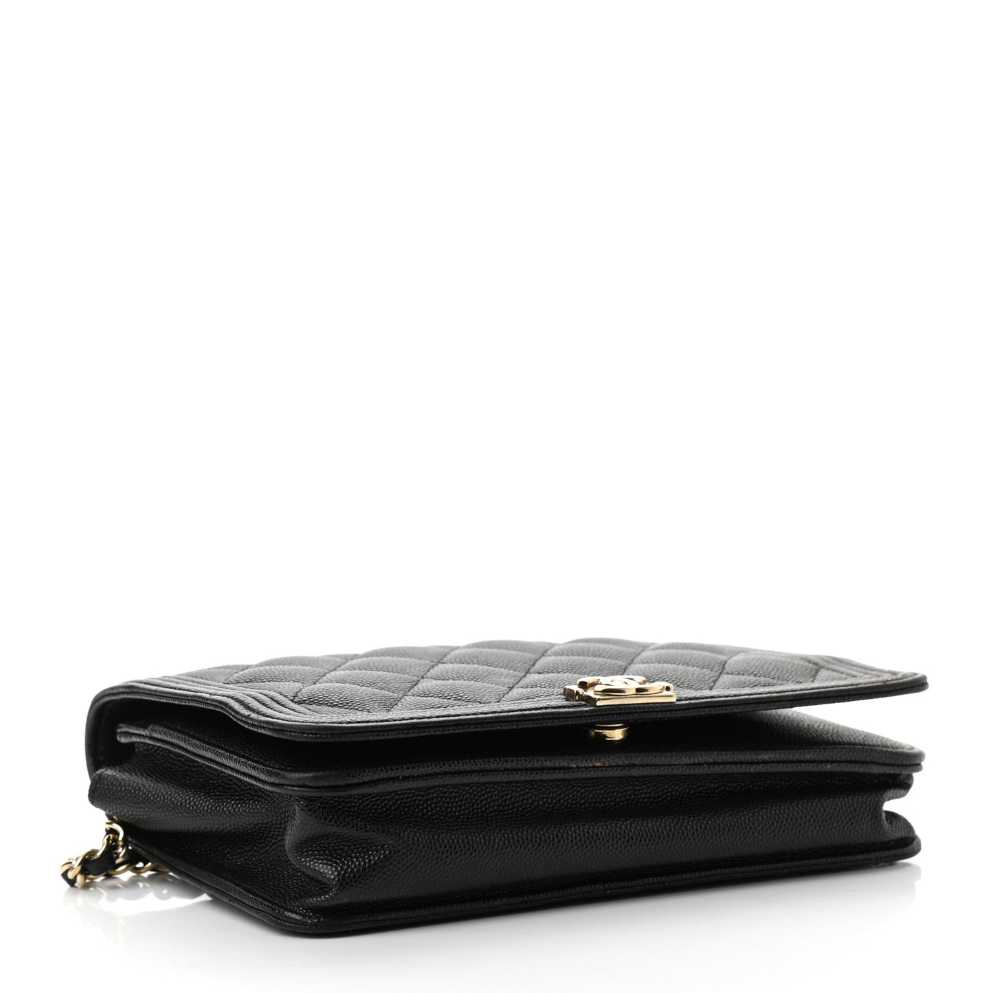 Caviar Quilted Boy Wallet On Chain WOC Black