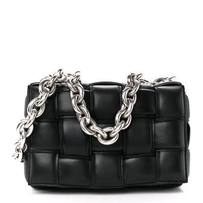 Bottega Veneta Lambskin Maxi Intreccio Padded Chain Cassette Crossbody Bag Black 1 of 12
