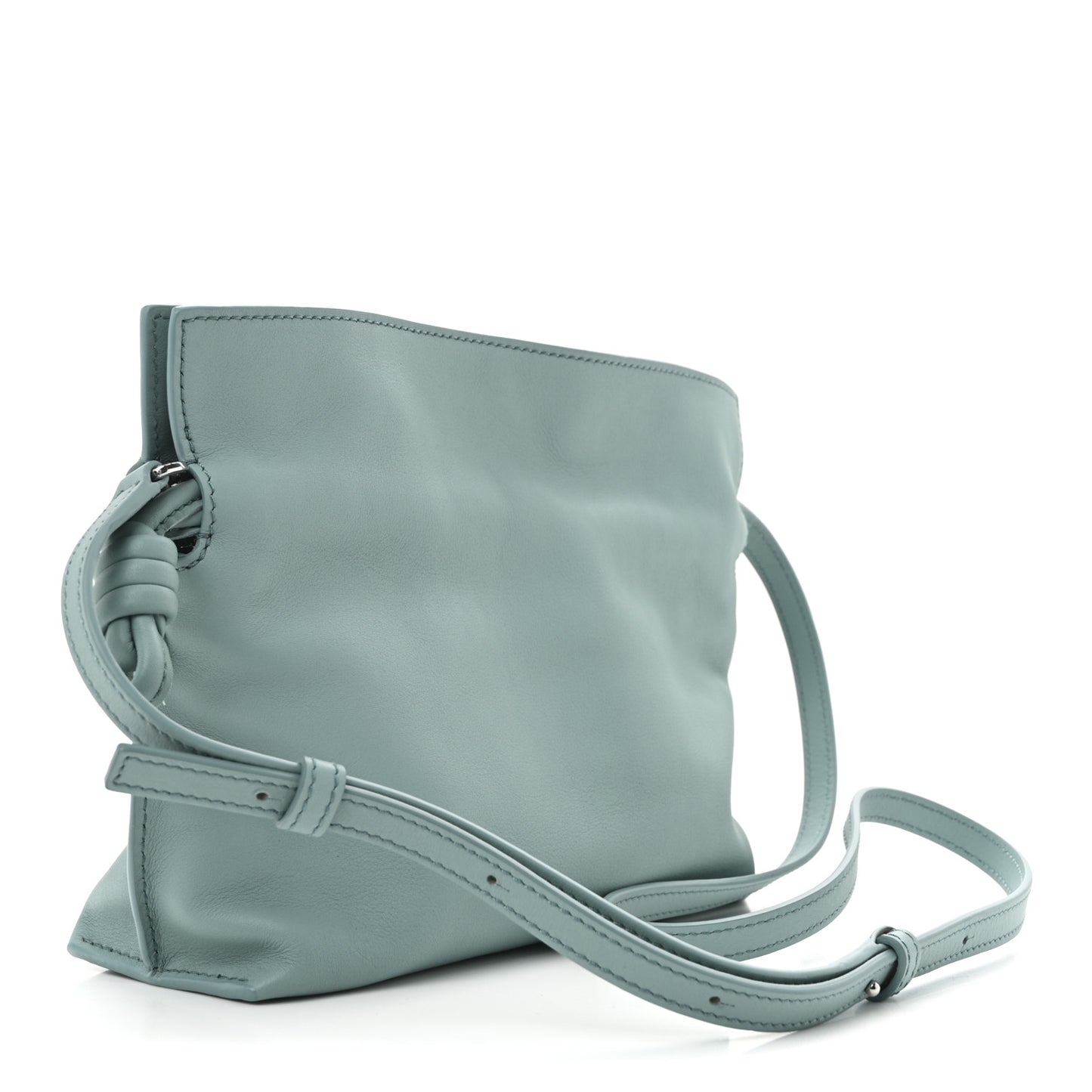 X SUNA FUJITA Nappa Flamenco Knot Clutch Water