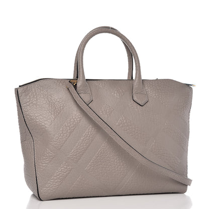Burberry Heritage Grain Check Embossed Medium Dewsbury Tote Pale Grey 3 of 8