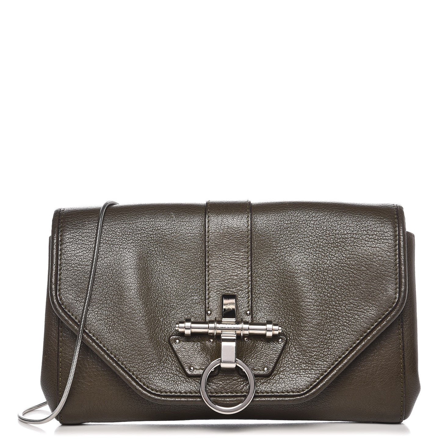 Sugar Goatskin Obsedia Chain Shoulder Bag Khaki